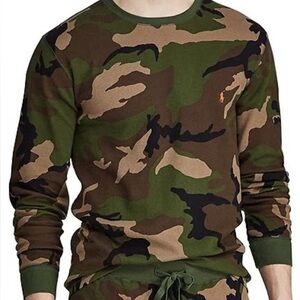 Polo by Ralph Lauren Green and Brown Camouflage Sweater